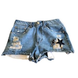 Mood Dollskill Distressed Festival Jean shorts size small